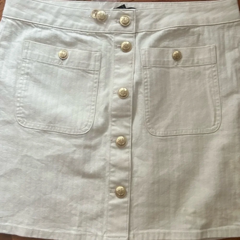 J crew Textured denim mini skirt in ecru 27